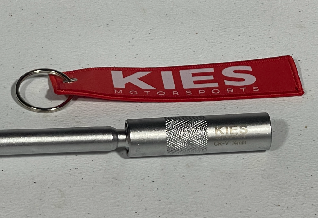 Kies Motorsports 12 Point 14 MM Thin Walled Spark Plug Socket with Built in Slim Swivel and Extension