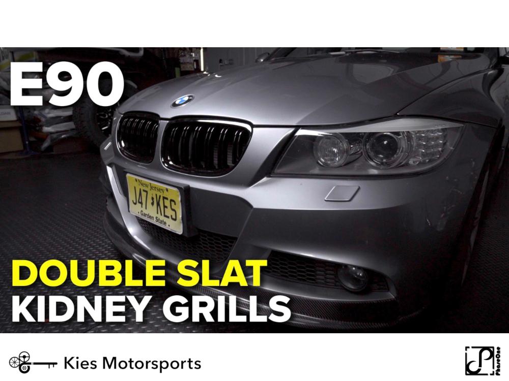 2008-2012 BMW LCI E90 3 Series Double Slatted Kidney Grills - Kies Motorsports