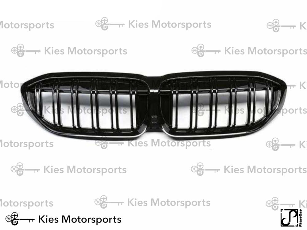 (Pre-Order) Gloss Black Dual Slat Kidney Grille for the BMW G20 330i, 340i, M340i - Kies Motorsports