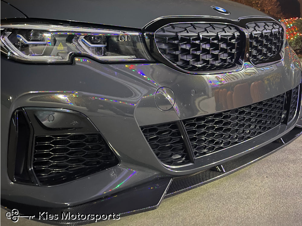 2019-2022 BMW 3 Series (G20) 3-Piece Carbon Fiber Front Lip