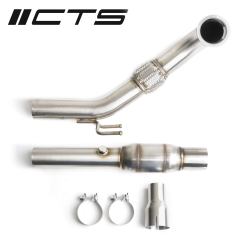 Alternative view of CTS Turbo Gen3 1.8T/2.0T TSI Downpipe with High-Flow Cat