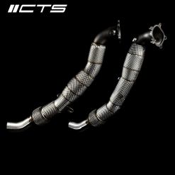 Alternative view of CTS Turbo Audi C7/C7.5 S6/S7/RS7 4.0T Cast Downpipe Set with High Flow Cats