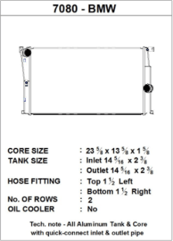 Alternative view of CSF BMW 2 Seires (F22/F23) / BMW 3 Series (F30/F31/F34) / BMW 4 Series (F32/F33/F36) M/T Radiator