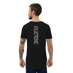 Valvetronic Men's Curved Hem T-Shirt white text