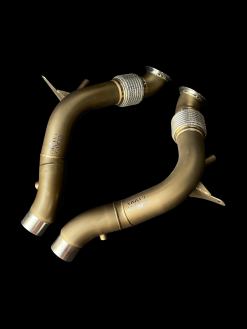 Alternative view of Ferrari 488 Downpipes and Project Gamma Tune Package